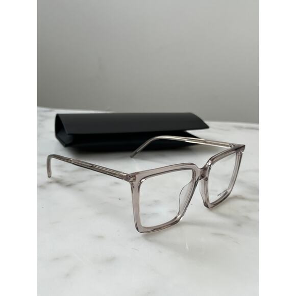 NEW Saint Laurent SL474 Opt Nude Clear Square Frames - Picture 6 of 8